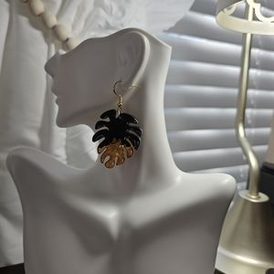 HAND CRAFTED Palm Leaf Resin Earrings